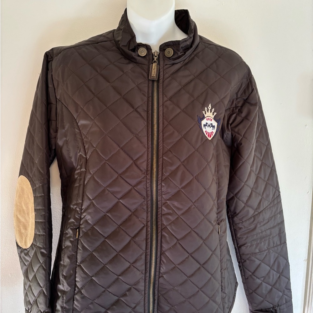 Quilted Brown Jacket with Elbow Patches